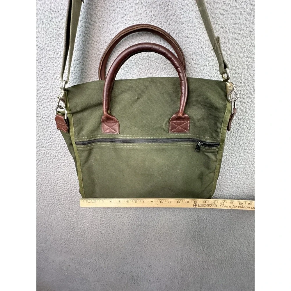VTG Diamond Bluff Canvas Leather Briefcase Messenger Bag Battenkill Style USA